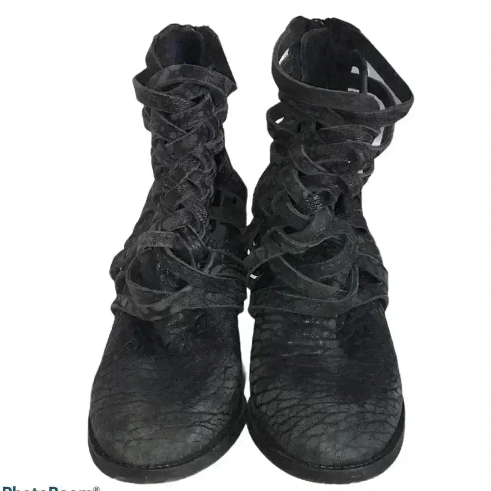 Free People Carrera Braided Woven Booties Size 6